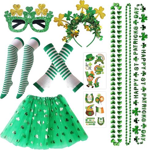مجموعة أزياء عيد القديس باتريك للنساء والرجال، ملحقات خضراء لمستلزمات الحفلات الأيرلندية لعيد القديس باتريك in Kuwait