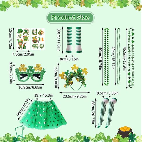 مجموعة أزياء عيد القديس باتريك للنساء والرجال، ملحقات خضراء لمستلزمات الحفلات الأيرلندية لعيد القديس باتريك in Kuwait