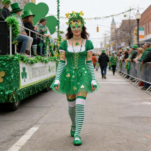 مجموعة أزياء عيد القديس باتريك للنساء والرجال، ملحقات خضراء لمستلزمات الحفلات الأيرلندية لعيد القديس باتريك in Kuwait
