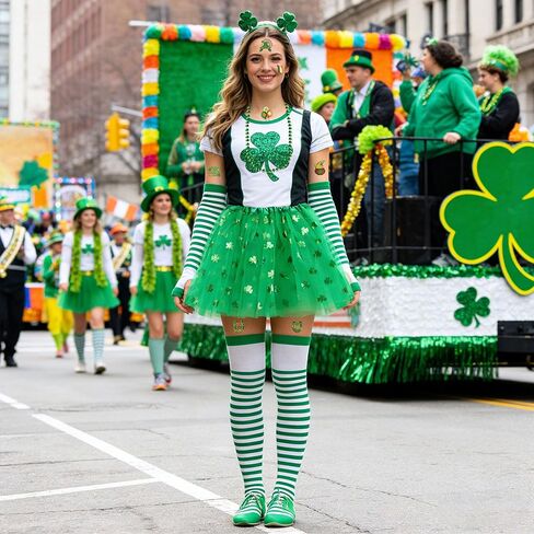 مجموعة أزياء عيد القديس باتريك للنساء والرجال، ملحقات خضراء لمستلزمات الحفلات الأيرلندية لعيد القديس باتريك in Kuwait