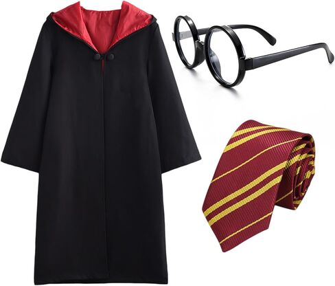 مجموعة أزياء الساحر - نظارات الساحر وأردية الزي المدرسي وملصقات الوشم - إكسسوارات الهالوين in Kuwait