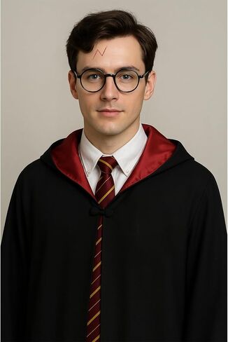 مجموعة أزياء الساحر - نظارات الساحر وأردية الزي المدرسي وملصقات الوشم - إكسسوارات الهالوين in Kuwait