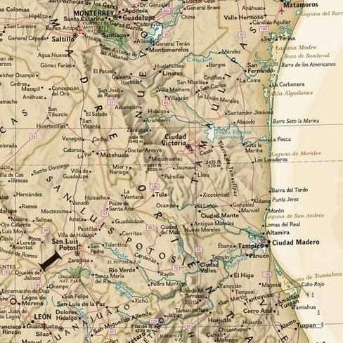 National Geographic Maps: Mexico Executive Wall Map - Antique Style - 34.5 x 22.75 inches - Front Lamination in Saudi Arabia