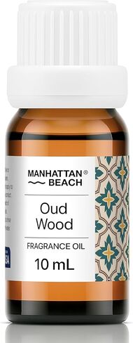 مانهاتن بيتش - خشب العود، زيت ناشر مستوحى من العطور الفاخرة - زيت عطري للناشرين بالموجات فوق الصوتية وبدون ماء - 10 مل، زجاجة زجاجية سعة 0.34 أونصة سائلة in Kuwait