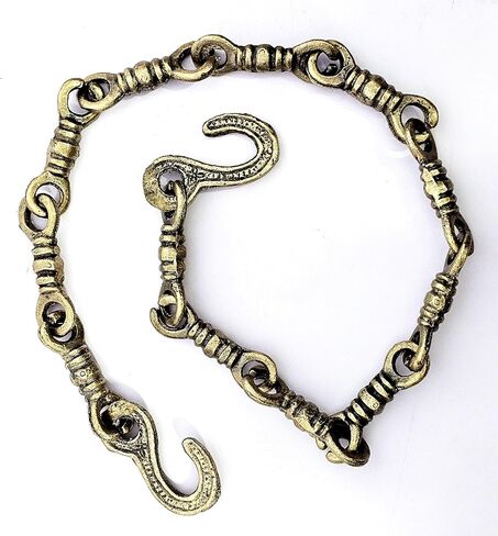 eSplanade Brass Chain with Hooks for Hanging Bell Diya Deepak Bells - Length 2 Feet (24" Inches) - Golden (‎Brass/Chain/2-Feet) (‎‎Brass/Chain/2-Feet) in Saudi Arabia