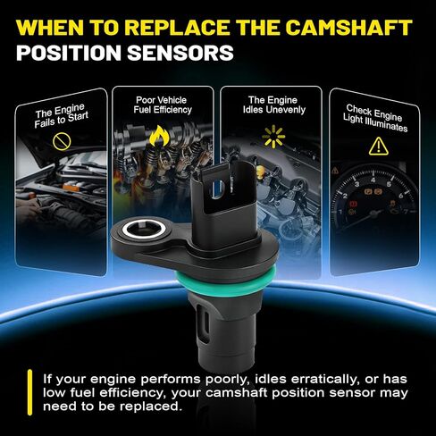 Set of 2 Camshaft Position Sensors for BMW 128i 135i 325i 328i 330i 335i 528i 535i X3 X5 X6 Z4 2007-2011 - Replaces 13627525014, 13627546660, 13627558518 in Saudi Arabia