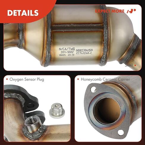 طقم محول حفاز مشعب العادم مكون من قطعتين A-Premium متوافق مع Toyota Sienna 2004-2006 FWD 3.3L، الجانب الأمامي والخلفي، متوافق مع EPA in Saudi Arabia