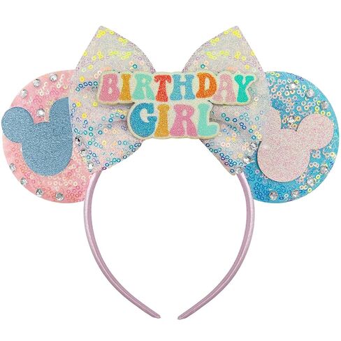 عصابة رأس لآذان الفأر لعيد الميلاد من ترينيرم للنساء، أقواس ترتر زرقاء ووردية، ديكورات حفلات الهالوين وعيد الميلاد، أغطية الرأس التنكرية in Kuwait