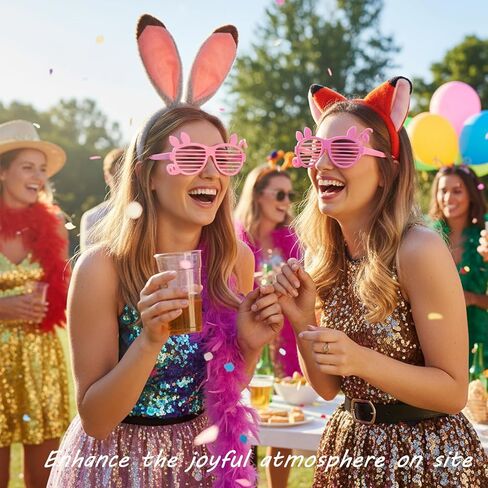 Fox and Bunny Ears Headband, 3 pcs Rabbit and Fox Ears Headdress Set with Pig Glasses, Animal-Themed Headbands for Adult Costume Events and Photo Shoots in Kuwait
