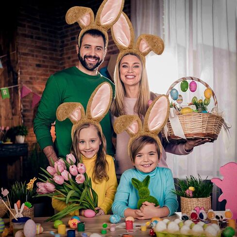 IGMaryBox قطعتان من عصابة رأس آذان الأرنب وعصابة رأس أرنب عيد الفصح وأذن أرنب عيد الفصح وأغطية رأس للحيوانات وأربطة شعر قطيفة لحفلات الهالوين (بني) in Kuwait