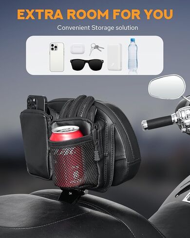 مسند ظهر للسائق PBYMT، مسند ظهر للسائق قابل للفصل، مسند ظهر للراكب قابل للتعديل مناسب لدراجة Harley Davidson Touring Electra Glide Road Glide Road King Street Glide 1997-2024، أسود لامع in Saudi Arabia