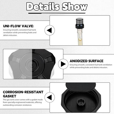 ATV Gas Cap,CNC Gas Fuel Tank Cap Cover with Air Vent Hose for YFZ 450,YFZ450R,Raptor 660 350 250 125,Banshee 350,Grizzly 660 450 400 350,Kodiak 400,Bruin 350 250,Big Bear 400-Black in Saudi Arabia