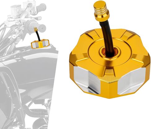 ATV Gas Cap,CNC Gas Fuel Tank Cap Cover with Air Vent Hose for YFZ 450,YFZ450R,Raptor 660 350 250 125,Banshee 350,Grizzly 660 450 400 350,Kodiak 400,Bruin 350 250,Big Bear 400-Black in Saudi Arabia