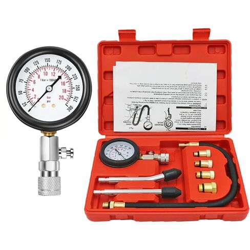 طقم اختبار الضغط مكون من 8 قطع لمحركات الغاز، مقياس ضغط الأسطوانة 0-300 رطل لكل بوصة مربعة مع حقيبة - يناسب السيارة والدراجة النارية والمحرك الصغير والمركبة ATV in Kuwait