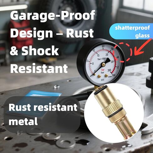 طقم اختبار الضغط مكون من 8 قطع لمحركات الغاز، مقياس ضغط الأسطوانة 0-300 رطل لكل بوصة مربعة مع حقيبة - يناسب السيارة والدراجة النارية والمحرك الصغير والمركبة ATV in Kuwait