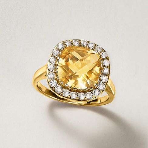 Ross-Simons 3.70 Carat Citrine and .60 ct. t.w. White Topaz Ring in 18kt Gold Over Sterling in Saudi Arabia