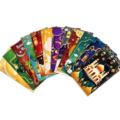 OXYLIPO 24Pcs Ramadan Mini Pocket Notepads - Moon, Mosque, and Star Pattern Lined Memo Notebooks for Eid Mubarak Party Gifts, School Classroom Rewards, Daily Memo Jotting, Islamic Holiday Activities in Saudi Arabia