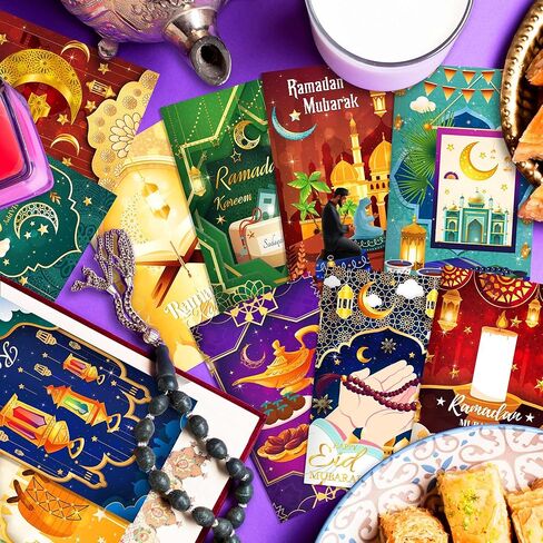 OXYLIPO 24Pcs Ramadan Mini Pocket Notepads - Moon, Mosque, and Star Pattern Lined Memo Notebooks for Eid Mubarak Party Gifts, School Classroom Rewards, Daily Memo Jotting, Islamic Holiday Activities in Saudi Arabia