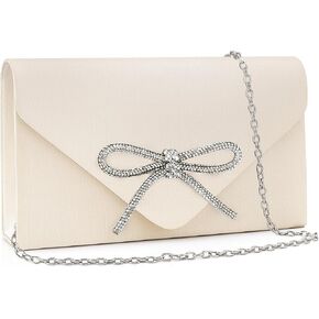 حقيبة سهرة بفيونكة للسهرة، محافظ بمقبض لامع للنساء لحفلات الزفاف اللامعة من حجر الراين للحفلات الراقصة، حقائب يد أنيقة in Kuwait