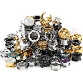 5 Pairs 316L Surgical Stainless Steel Random Colors Ear Gauges Tunnels Plugs Body Piercing Hypoallergenic expander Piercing Body Jewelry in Kuwait
