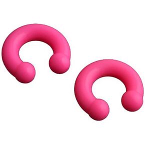 JewelryVolt Pair Silicone Horseshoe Ball Ends Plugs Gauge Flexible Rubber Plastic (Pink 3mm (8g)) in Kuwait