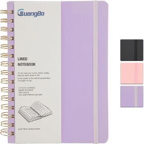 دفتر يوميات حلزوني مبطن للعمل مع 160 صفحة، 5.6 بوصة × 8 بوصة دفاتر ملاحظات ذات غلاف صلب مقاس متوسط ​​لكتابة النساء والرجال، أسود in Kuwait