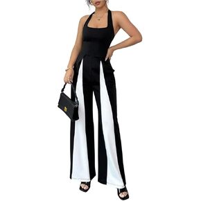 SHENHE Women's Dressy Jumpsuit Halter Neck Wide Leg Sleeveless Party Night Romper Jumpsuits in Saudi Arabia
