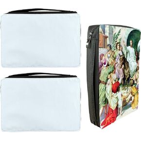 3 Packs Sublimation Blanks Bible Case Personalized Bible Cover with Handles, Zippered Bible Carrying Case, Bible Bag Portable, Gifts for Christmas in Kuwait
