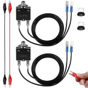 مجموعة الصمامات القابلة لإعادة الضبط 3AMP و5AMP، جهاز اختبار الصمامات لقاطع الدائرة الكهربائية، 24 فولت تيار متردد/تيار مستمر و125/250 فولت تيار متردد، أدوات HVAC، مع قطعتين من مشابك التمساح 17.5 بوصة / سلك نحاسي 14 AWG للاختبار الكهربائي in Kuwait