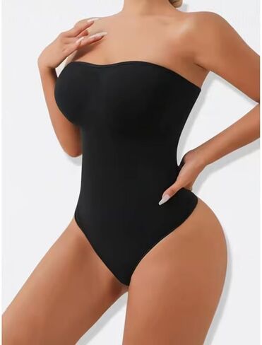Women’s Sexy Strapless Bodysuit Thong Tube Top Off The Shoulder One Piece Leotard in Saudi Arabia
