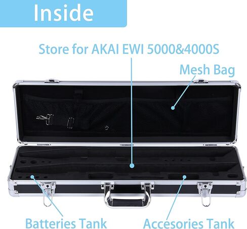 حافظة صلبة احترافية لحقيبة AKAI EWI 4000S 5000 مزودة بأداة الرياح الإلكترونية، حافظة حماية كاملة وحجم كبير لتعبئة ملحقات بطاريات جسم EWI (حجم صغير وEWI فردي) in Kuwait