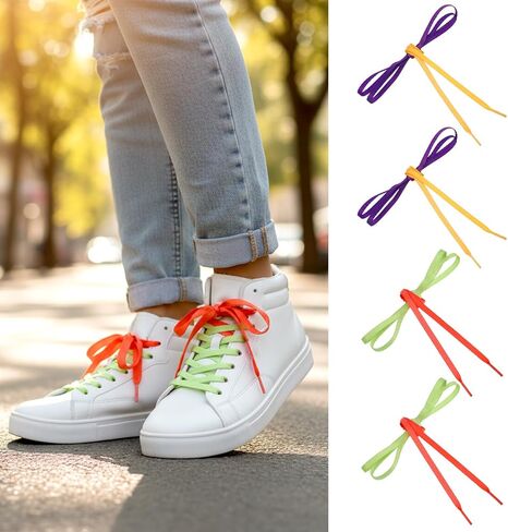 2 Pairs Dual Colored Shoe Laces,Dual Colored Tying Aid Learning Shoelaces Learn To Tie Shoes Fun & Easy Shoe Tying Practice for Kids Beginners Early Learning Teaching Educational in Saudi Arabia