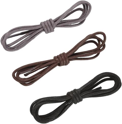 2-Pack Waxed Round Thin Waxed Cord Shoelaces for Dress Shoes, Oxfords, Derbies & High-Top Boots in Saudi Arabia