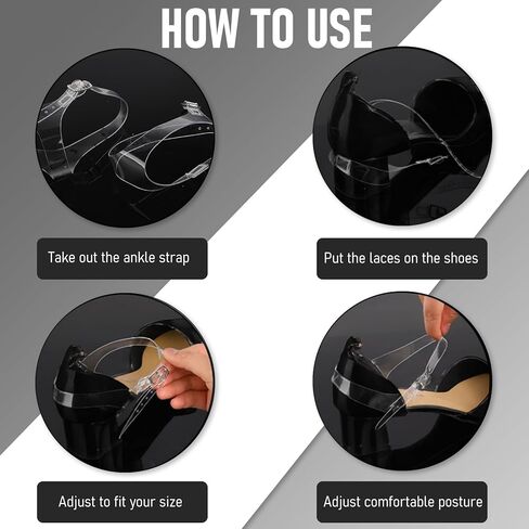 Vin Beauty Clear Invisible Shoelace, Transparent High Heel Shoe Straps for Women Detachable Elastic Shoe Laces Anti Loose Shoelace Belt Ankle Straps for Holding Loose High Heels in Saudi Arabia
