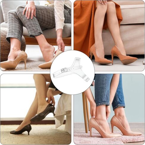 Vin Beauty Clear Invisible Shoelace, Transparent High Heel Shoe Straps for Women Detachable Elastic Shoe Laces Anti Loose Shoelace Belt Ankle Straps for Holding Loose High Heels in Saudi Arabia