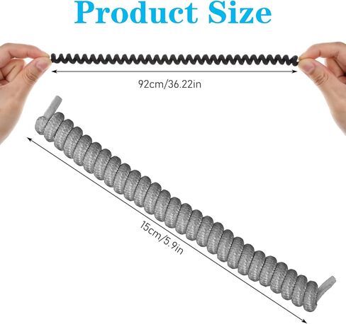 12 Pcs Curly No Tie Shoelace Elastic Shoe Lace Anti-Fall Elastic for Adults Suitable in Sports Flat (Black White Grey) in Saudi Arabia