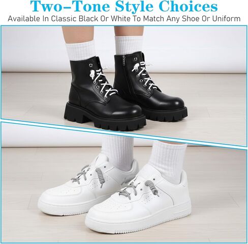 12 Pcs Curly No Tie Shoelace Elastic Shoe Lace Anti-Fall Elastic for Adults Suitable in Sports Flat (Black White Grey) in Saudi Arabia