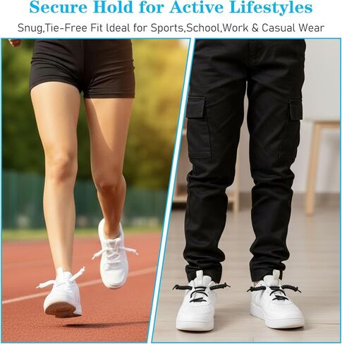 12 Pcs Curly No Tie Shoelace Elastic Shoe Lace Anti-Fall Elastic for Adults Suitable in Sports Flat (Black White Grey) in Saudi Arabia