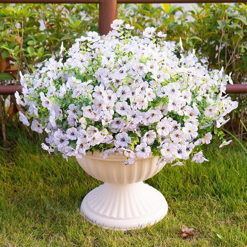 16 Bundles Artificial Fake Flowers Plants for Outdoors Spring Summer Decor,Faux Flowers Plant Silk Daisy UV Resistant for Outside Planters Front Porch Patio Yard Garden Home(Red,Purple,Yellow,Fuchsia) in Saudi Arabia