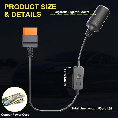 TAIFU 12V SDC إلى شاحن السيارة استبدال كابل الطاقة لـ DJI Power 2000/1000V2/1000/500 محطة طاقة محمولة ولاعة السجائر التوصيل 1024Wh / 2048Wh سلك طاقة مولد الطاقة الشمسية in Saudi Arabia