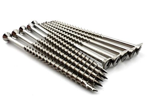 #6 x 3" Stainless Steel Screws 20 Pack Square Drive Wood Cutting Self Tapping Type 17 Point 305 Grade Corrosion Resistant Quantum Forge Fasteners in Saudi Arabia