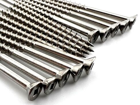 #6 x 3" Stainless Steel Screws 20 Pack Square Drive Wood Cutting Self Tapping Type 17 Point 305 Grade Corrosion Resistant Quantum Forge Fasteners in Saudi Arabia