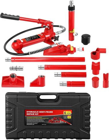 20 Ton Porta Power Kit, Portable Hydraulic Jack with 4.7 ft/1.43 m Oil Hose, 17 Pcs Hydraulic Ram, 44000 Lbs Capacity, Max Lifting Height 5.1" / 130mm, Ram min Height 13" / 330mm in Saudi Arabia