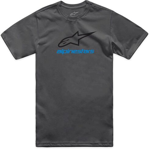Alpinestars Original Logo Tee Men's Short-Sleeved Crew Neck T-Shirt, Charcoal/Black/Blue, M in Saudi Arabia