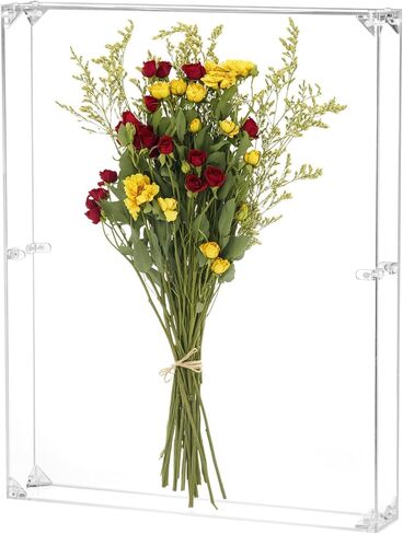 حافظة عرض صندوق الظل الأكريليك QWORK - إطار عرض تجميعي شفاف مقاس 16 × 20 بوصة، إطار صندوق ظل بعمق داخلي 2.55 بوصة لسطح الطاولة أو التثبيت على الحائط in Saudi Arabia