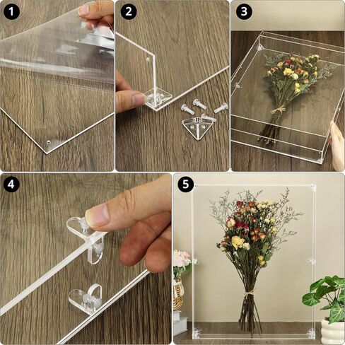 حافظة عرض صندوق الظل الأكريليك QWORK - إطار عرض تجميعي شفاف مقاس 16 × 20 بوصة، إطار صندوق ظل بعمق داخلي 2.55 بوصة لسطح الطاولة أو التثبيت على الحائط in Saudi Arabia