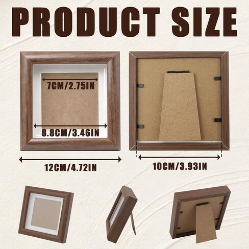 4'' Shadow Box Frame - Solid Wood Picture Frame - Sturdy Rustic Memory Box Display Case for Photos, Flower,Memorabilia, Medals, Wedding, Pins, Awards,Tickets and 3D Items in Saudi Arabia