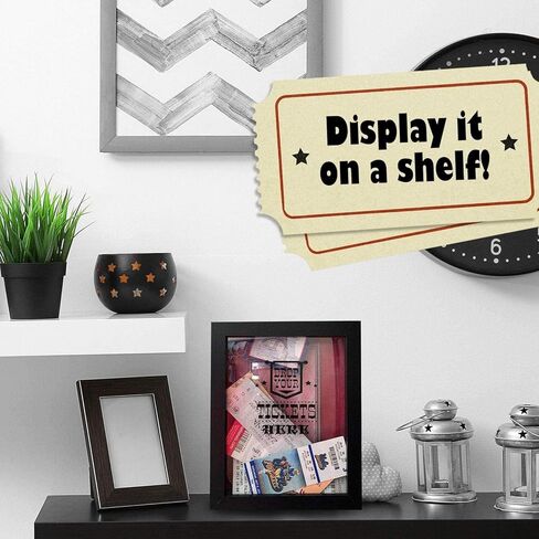XL 15"X12" - Ticket Shadow Box - Memento Frame - Large Slot on Top of Frame - Memory Box Storage for Any Size Tickets. Best for Storing Concert Movie Theater & Sporting Event Ticket Stubs in Saudi Arabia