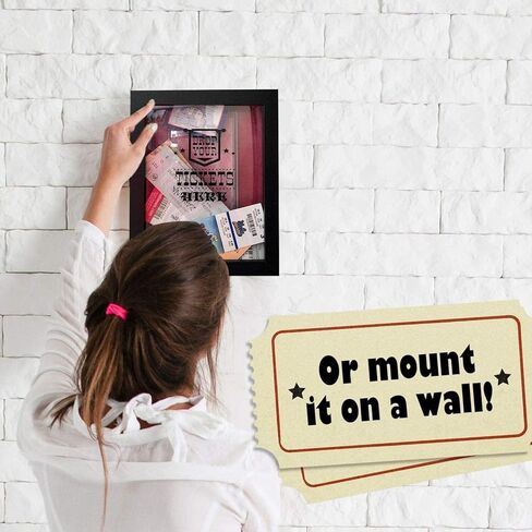 XL 15"X12" - Ticket Shadow Box - Memento Frame - Large Slot on Top of Frame - Memory Box Storage for Any Size Tickets. Best for Storing Concert Movie Theater & Sporting Event Ticket Stubs in Saudi Arabia
