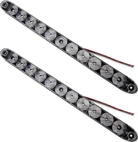 TecNiq T10-RC02-6 | 15" Low-Profile Red LED Stop/Tail/Turn Light – Clear Lens, DOT Approved, IP68 Waterproof, Surface Mount – 12V (2 Pack) in Saudi Arabia